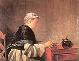 Jean Baptiste Simeon Chardin Wall Art - Lady Taking Tea
